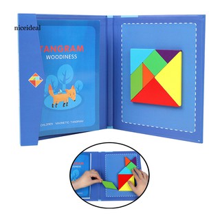 ●NIC Magnetic Tangram Jigsaw Puzzles Game IQ Book Brain Teaser Education Kids Toy