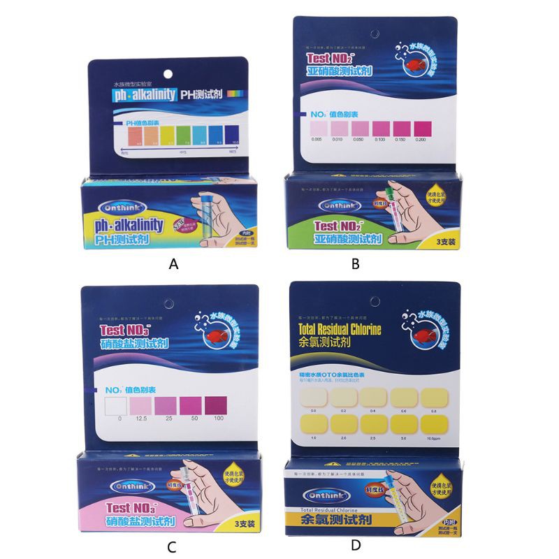 ตู้ปลาพิพิธภัณฑ์สัตว์น้ํา PH NO2 NO3 การทดสอบคุณภาพน้ําคลอรีน Nitrite Test Solution