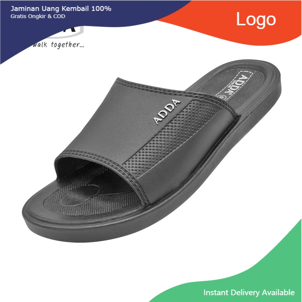 ADDA 12Y01 รองเท้าแตะยางสวม สีดำ 8-10 Black Sandals Slipper แอ็ดด้า 12Y01M1 รุ่น12Y01 y01