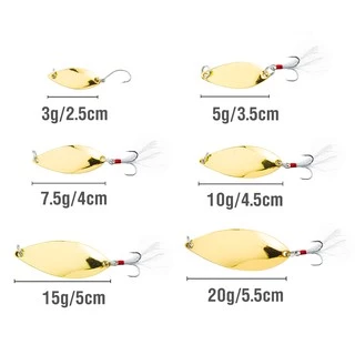 เหยื่อปลอม เหยือตกปลา Metal Spoon Lure sebarau อุปกรณ์ตกปลา Gold/Silver เหยื่อปลอมตกปลา 1 Pcs เหยื่อตกปลา เหยื่อตกปลาช่อน Micro Spoon Lure เหยื่อปลา ตกปลา ตะขอ Spoon Lure รอกตีเหยื่อปลอม เหยื่อตกปลานิล