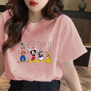 CX plus size t shirt  Round neck Disney Mickey and Minnie Mouse pattern Printed t-shirt Darkness short sleeve tees  as