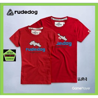 rudedog เสื้อคอกลม ชาย หญิง  รุ่น Game playerสีแดง