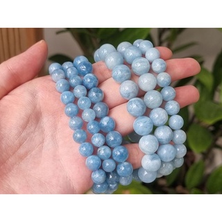 อความารีน รุ่นเนื้อตัน Aquamarine ธรรมชาติ ไม่ทาสี by Everywear Gems