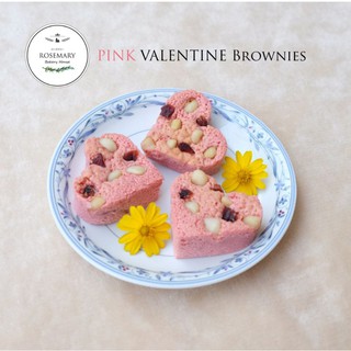 บราวนี่ส์พิ้งค์วาเลนไทน์ Pink Valentine Brownies (ขนาด 6 x 6 cm.) สั่งขั้นต่ำ 9 ชิ้น