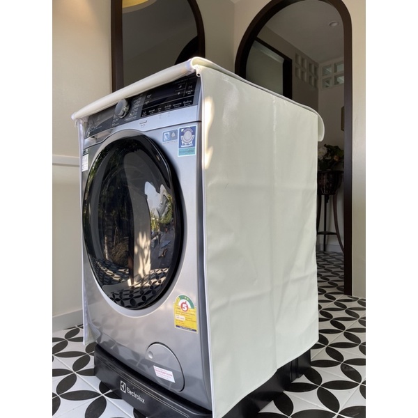 ผ้าคลุมเครื่องซักผ้า ฝาหน้าซัก-อบ (ใส่กับทุกยี่ห้อ) พร้อมส่ง🚛 คลุมเต็มทุกด้าน! วัสดุ PVC Sponge Leather