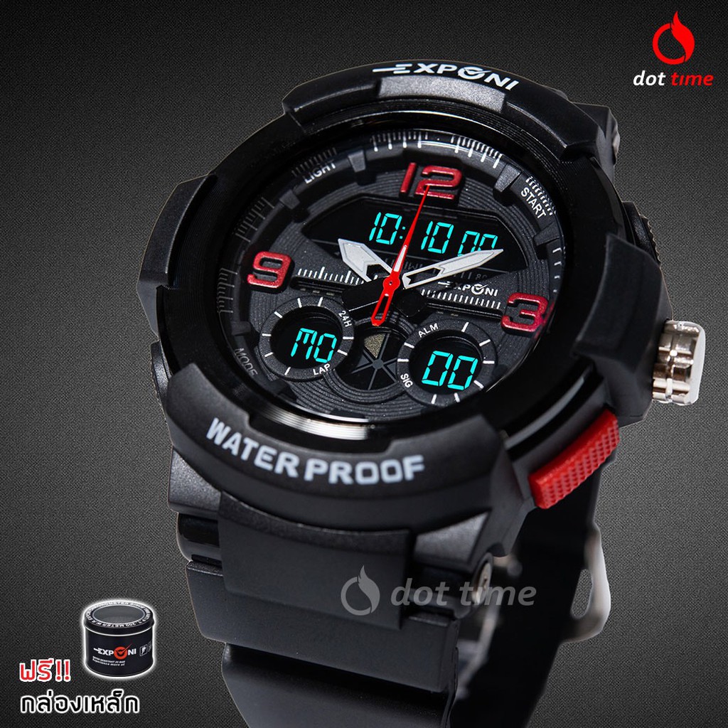 นาฬิกาข้อมือชาย EXPONI 'EP22BL' Shock&amp;Water-Resistance Sport Watch