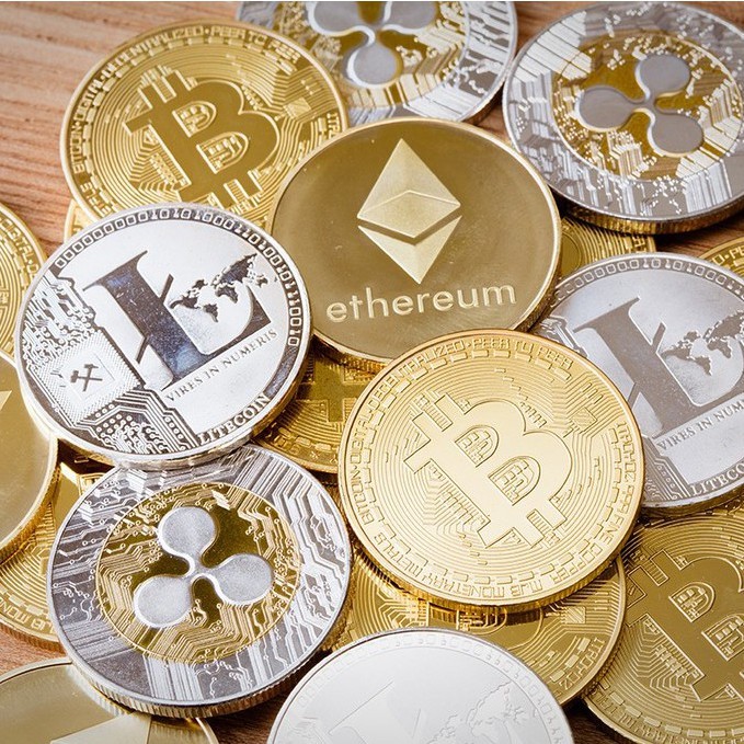 ☋❁Bitcoin เหรียญบิทคอยน์ BTC Litecoin Dogecoin ETH EOS Zcash XRP ของสะสม จัดส่งพร้อมกรอบอะคริลิค สุด