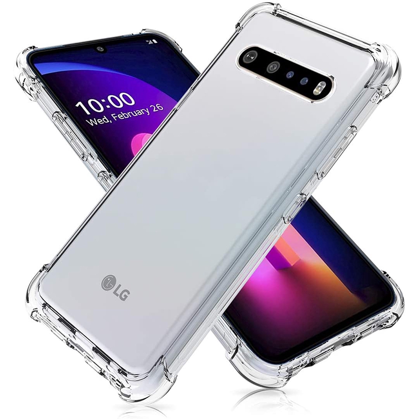 สําหรับ LG V60 V50S V50 V40 V35 V30S V30 ThinQ Stylo 6 5 Plusคริสตัลใสฝาครอบเสริมมุม Slim Fit Anti-Scratch กันกระแทกยืดหยุ่น TPU เคสโทรศัพท์