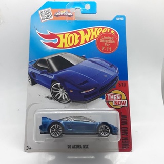 รถเหล็ก Hotwheels 90 ACURA NSX สีน้ำเงิน Limited selection for 7-11 (ib24)