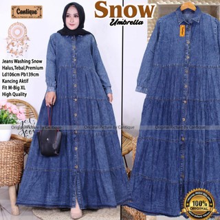 Snow UMBERELLA JUMBO MAXI ชุดเดรส XL | ชุดเดรสยีน ด้านหน้า KANCING