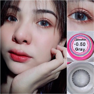 1 คู่ บิ้กอายตาโต ลายดังtiktok สายสวยหวาน รุ่น Glamour Gray แบรนด์ Wink Contact Lens ขนาด 14.5 สีเทา ค่าสายตาปกติ