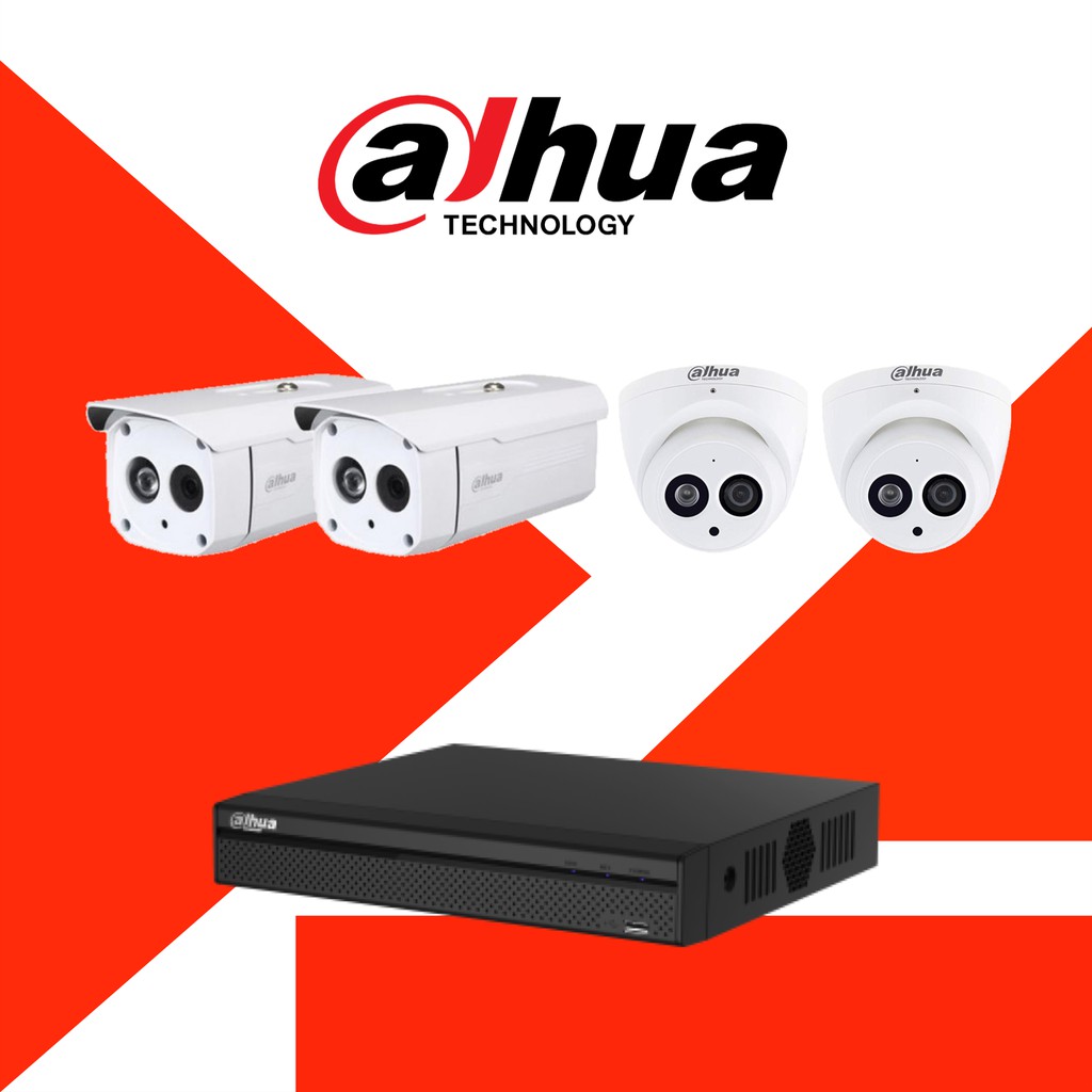 Dahua ชุดกล้องวงจรปิด 4ช่อง | Dahua 4CH Complete Set