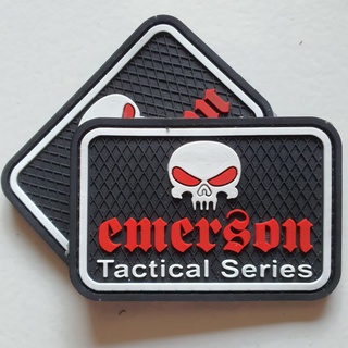แผ่นปะยาง ลายโลโก้ emerson ยุทธวิธี - Skull - redkull - แผ่นปะสัญลักษณ์ยางเวลโคร
