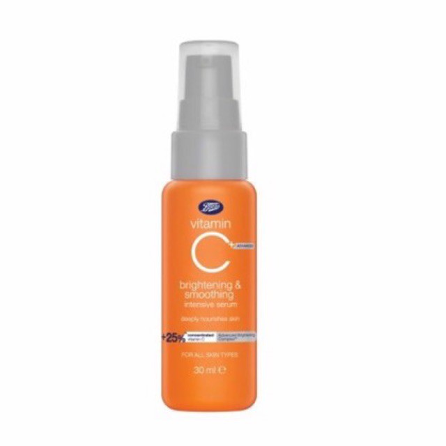 แท้/พร้อมส่ง เซรั่ม Boots Vitamin C ADVANCED Brightening & Smoothing Intensive Serum 30 ml