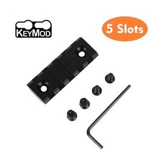 รางเสริม key-mod แบบ 5 slot สำหรับติดกล้อง ติดดอท หรืออุปกรณ์อื่นๆที่จับรางpicatinny