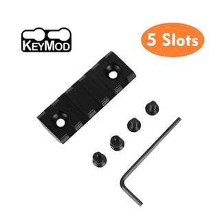 รางเสริม key-mod สำหรับติดอุปกรณ์ แผ่นรางอะลูมิเนียม แบบ 5 slot สำหรับติดกล้อง ติดดอท หรืออุปกรณ์อื่นๆที่จับรางpicatinny