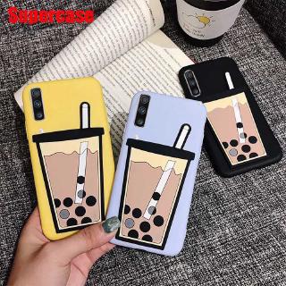 Xiaomi Mi CC9 CC9e A3 Lite 9T Pro Redmi K20 Pro Note 7 Case Milk Tea Matte Cartoon Simple Cute Silicone Phone cover