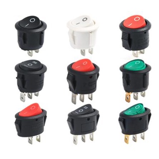 สวิตช์โยก เปิด ปิด KCD1-105 6A 250V AC 10A 125V AC 2 Pin SPST สีขาว 5 ชิ้น ต่อล็อต