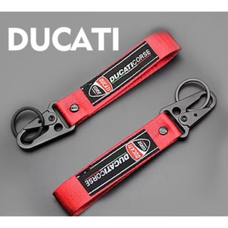 ราคาต่อ 1 เส้น พวงกุญแจ ดูคาติ สีแดง ผ้า มอเตอร์ไซค์ red Ducati Motorcycle Keyring Keychain Wrist Strap