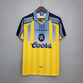 เสื้อกีฬาแขนสั้น ลายทีมชาติฟุตบอล Chelsea Away 95-97 ชุดเยือน สไตล์เรโทร