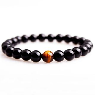 Black Onyx  หินนิลดำแท้แห่งอำนาจ บารมีและโชคลาภ หินนิลดำ สร้อยข้อมือหิน กำไลหิน ด้ายแดงนำโชค พร้อมส่ง หินดำ สร้อยข้อมือ