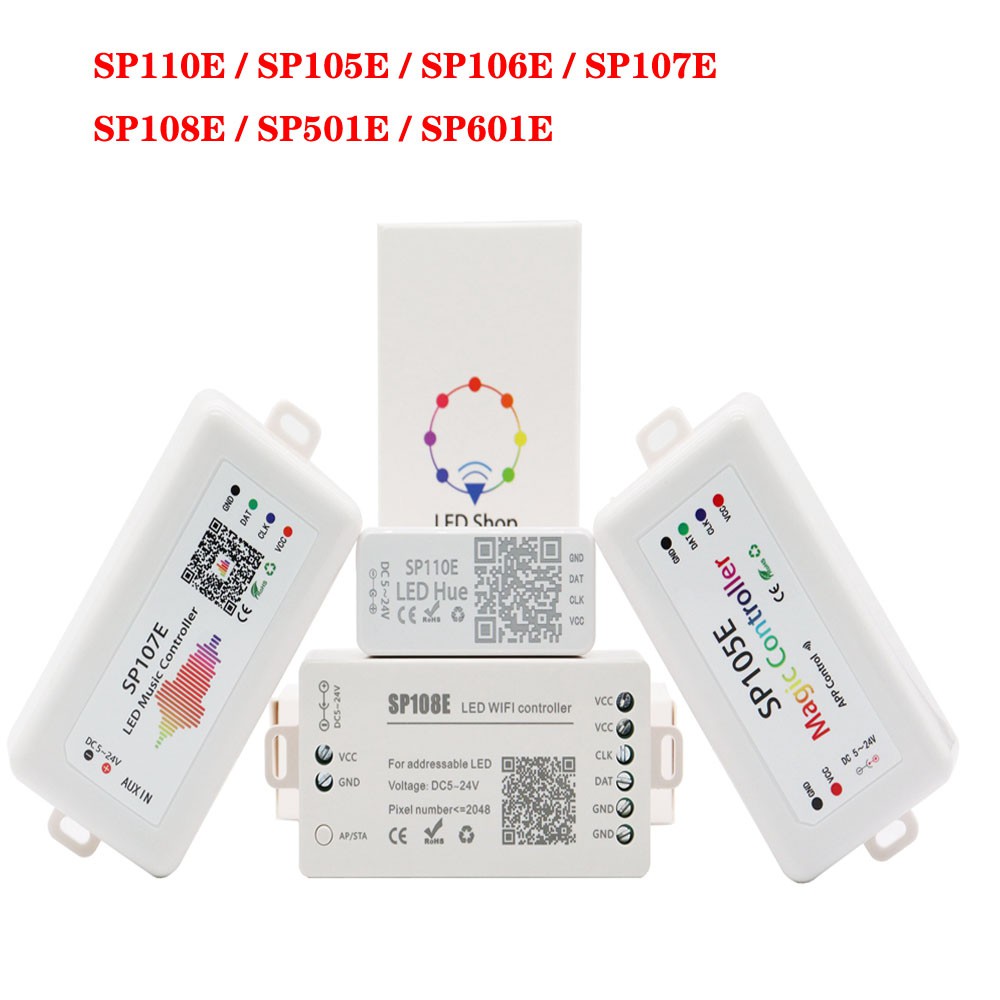 WS2812B WS2811 SK6812 Led พิกเซล Strip Light Controller บลูทูธ SP105E SP110E WIFI SP108E SP501E เพลง