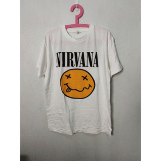 เสื้อยืดอินเทรนด์ผู้ชายอินเทรนด์ผู้หญิงNIRVANA SMILEY เสื้อวง เสื้อทัวร์S-3XL