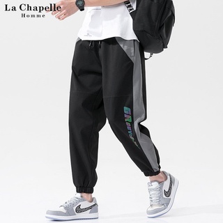 ☼La Chapelle HOMME กางเกงลำลองผู้ชายลายฤดูใบไม้ร่วงใหม่ Harlan Beam เท้า overalls sports wild trousers