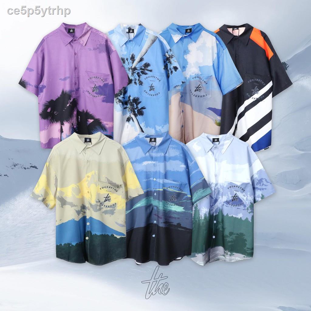 ❐☍Urthe - เสื้อเชิ้ตรุ่น PRINTED SHIRT