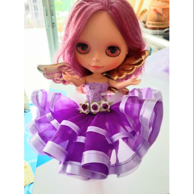 ชุดตุ๊กตาบลายธ์ นางฟ้า ปีกทอง กระโบงบาน Blythe Doll Angel Golden Wings Wide Dress