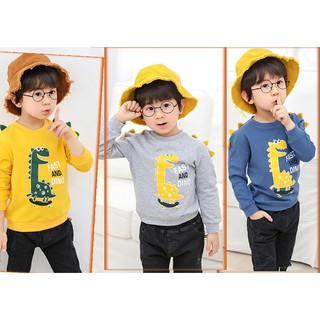 เสื้อเด็ก เสื้อยืดแขนยาว พร้อมส่ง ลายไดโนเสาร์  มีไซร์110-140