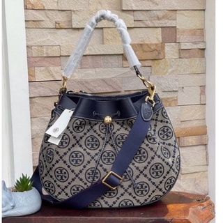 TORY Burch T Monogram Jacquard Drawstring Hobo