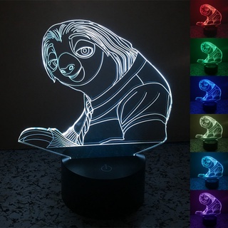 โคมไฟตั้งโต๊ะ LED รูปสัตว์ดิสนีย์ ไล่โทนสี 7 สี USB