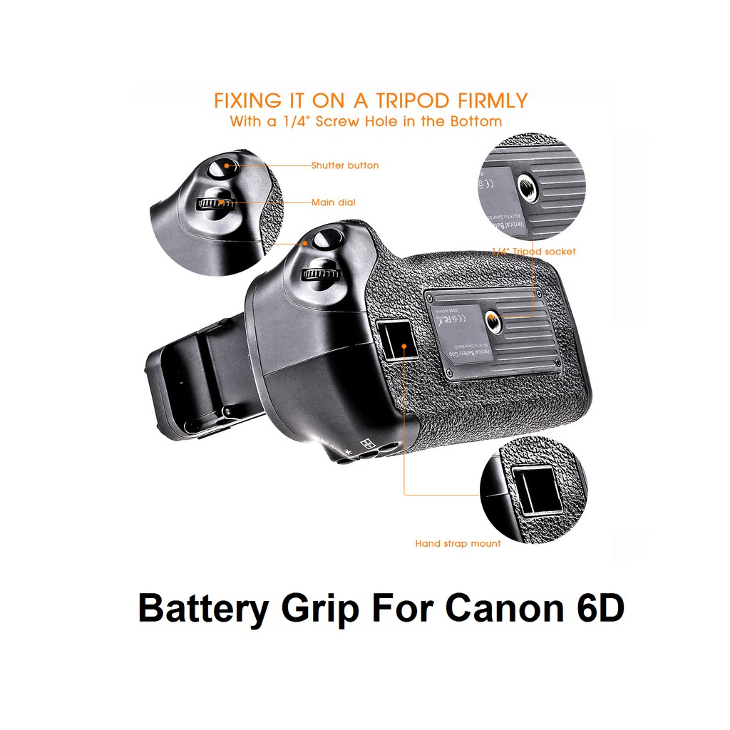 Battery Grip BG-E13 กริปใส่ Canon EOS 6D  แถมฟรี กล่องพลาสติกใส่แบต