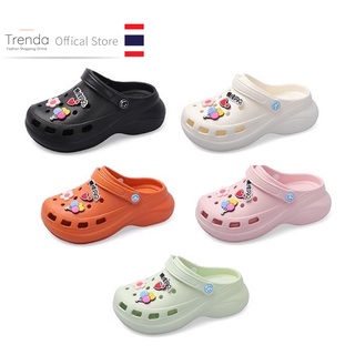 (พร้อมส่งโกดังไทย) รองเท้าหัวโตเสริมส้นสูง 7 cm น้ำหนักเบามาก ใส่แล้วไม่กัดเท้า