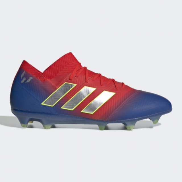 A2068 รองเท้าฟุตบอล รองเท้าสตั๊ด ADIDAS Nemeziz Messi 18.1 FG -Active Red /Silver Metallic/Football Blue