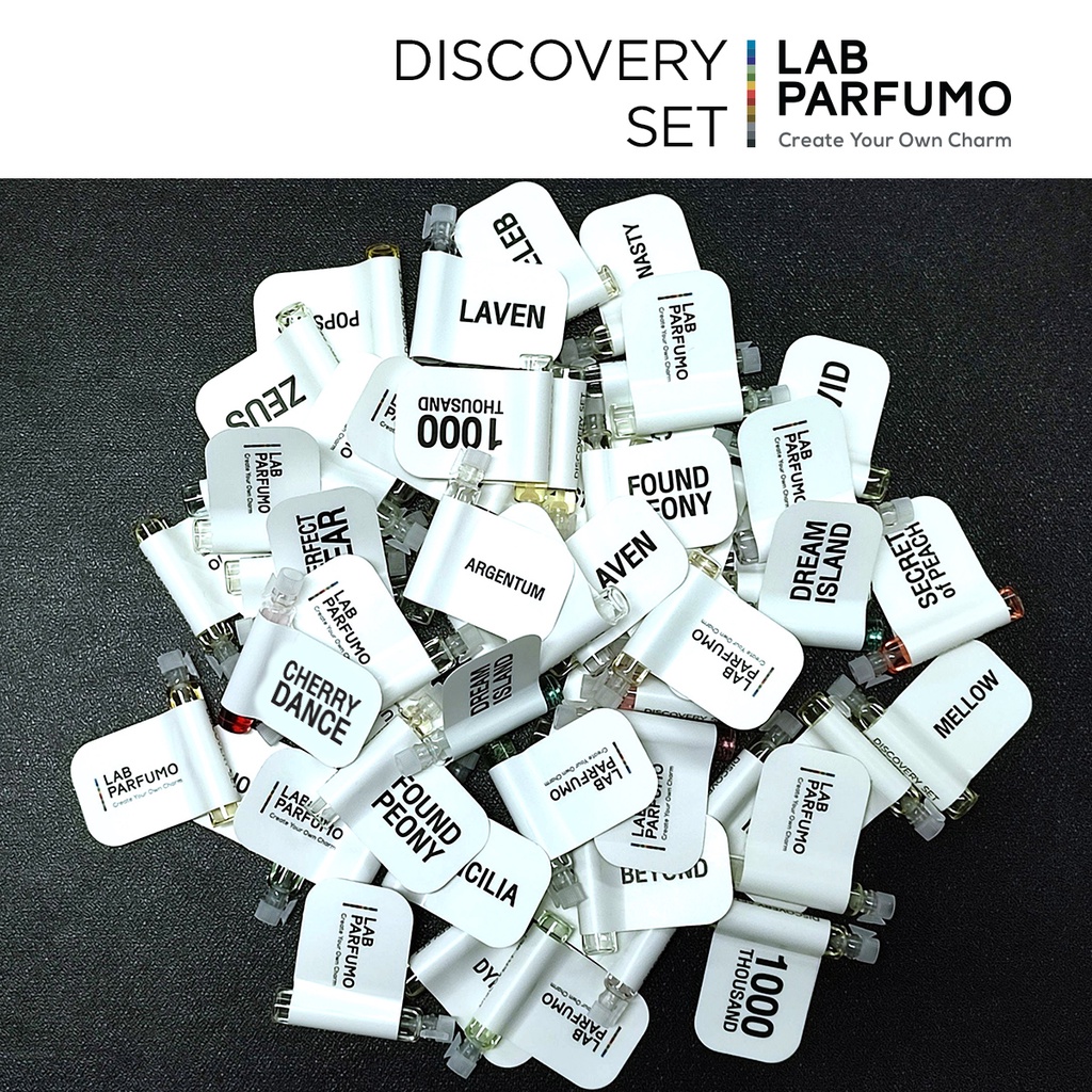 LAB Parfumo, DISCOVERY SET น้ำหอมประเภท EDP และ Le Parfum (ขนาดทดลอง 1 ml) รวม 45 กลิ่น