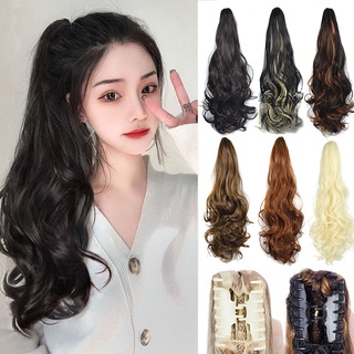 Wig synthetic claw clip ponytail hair extension heat-resistant curling clip ponytail wig with hair clip