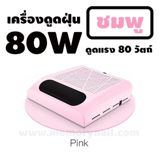 เครื่องดูดฝุ่นเล็บ C5 ดูดแรง 80วัตถ์ ที่ดูดฝุ่นเวลาทำเล็บ ( สีชมพู ) มีแผ่นกรองฝุ่นในตัว ล้างได้