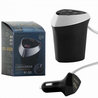 Car Charger 3.4A (WP-C05-Conqueror,3USB)BLACK ที่ช๊าตรถยนต์