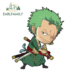 Earlfamily สติกเกอร์ไวนิล Roronoa Zoro กันน้ํา ขนาด 13 ซม. x 10.9 ซม. สําหรับติดตกแต่งรถยนต์ รถจักรยานยนต์