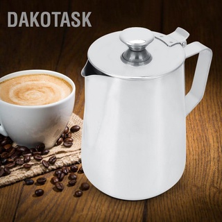 Dakotask ถ้วยตีฟองนมกาแฟ สเตนเลส พร้อมฝาปิด 1000 มล. สําหรับร้านลาเต้ ร้านศิลปะ