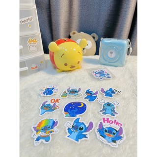 Sticker อเนกประสงค์กันน้ำ สติ๊กเกอร์คละลายแบบเงา Stitch 10 แผ่น