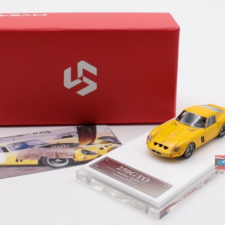 โมเดลรถยนต์เรซิ่น Ferrari Ferrari 250 GTO 1962 ขนาด 1:64 สีเหลือง ของเล่นสําหรับเด็ก