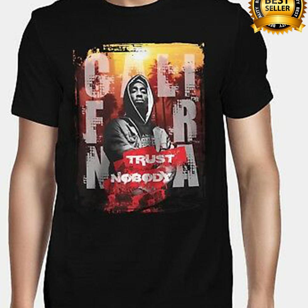 เสื้อยืดผู้ชายเทรนด์มาแรง 2PAC SHAKUR Trust Nobody King Rap Hip Hop Cool s XS 5 459795