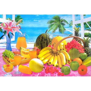 โปสเตอร์ รูปถ่าย ผลไม้ ผลไม้มงคล ภาพมงคล เสริมฮวงจุ้ย Auspicious Fruit POSTER 23”x34” Inch Banana Grape Apple Melon V2