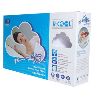 หมอนสุขภาพ R-COOL MEMORY FOAM CURVE L 13X22 นิ้ว สีขาว หมอนหนุนและหมอนข้าง