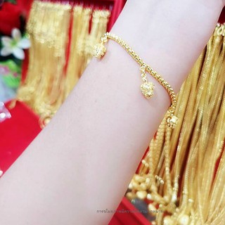 สร้อยข้อมือหัวใจ​หุ้มทองคำแท้ 5 ไมครอน