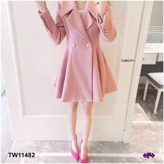 TW11 Dress เดรสคอปกสูทแขนยาว ใส่เป็นเดรสสูท งานสวย