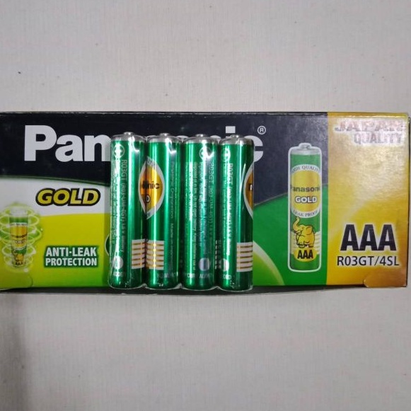 ยกกล่อง 12*4 ก้อน ถ่านaaa ถ่านAAA แบตเตอรี่AAA BatteryAAA Panasonic Green AAA battery 12*4 pcs. Pana